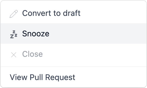 Snoozing pull requests